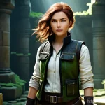 액션 어드벤쳐 게임 속 아이템 시스템 - **Prompt: The Intelligent Inventory System** "A skilled female adventurer, with a focused and de...